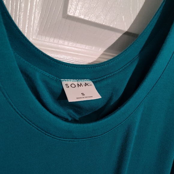 NWOT Soma Intimates Teal Sleeveless Maxi Lounge Dress Size Small W/Original Bag - Picture 2 of 4